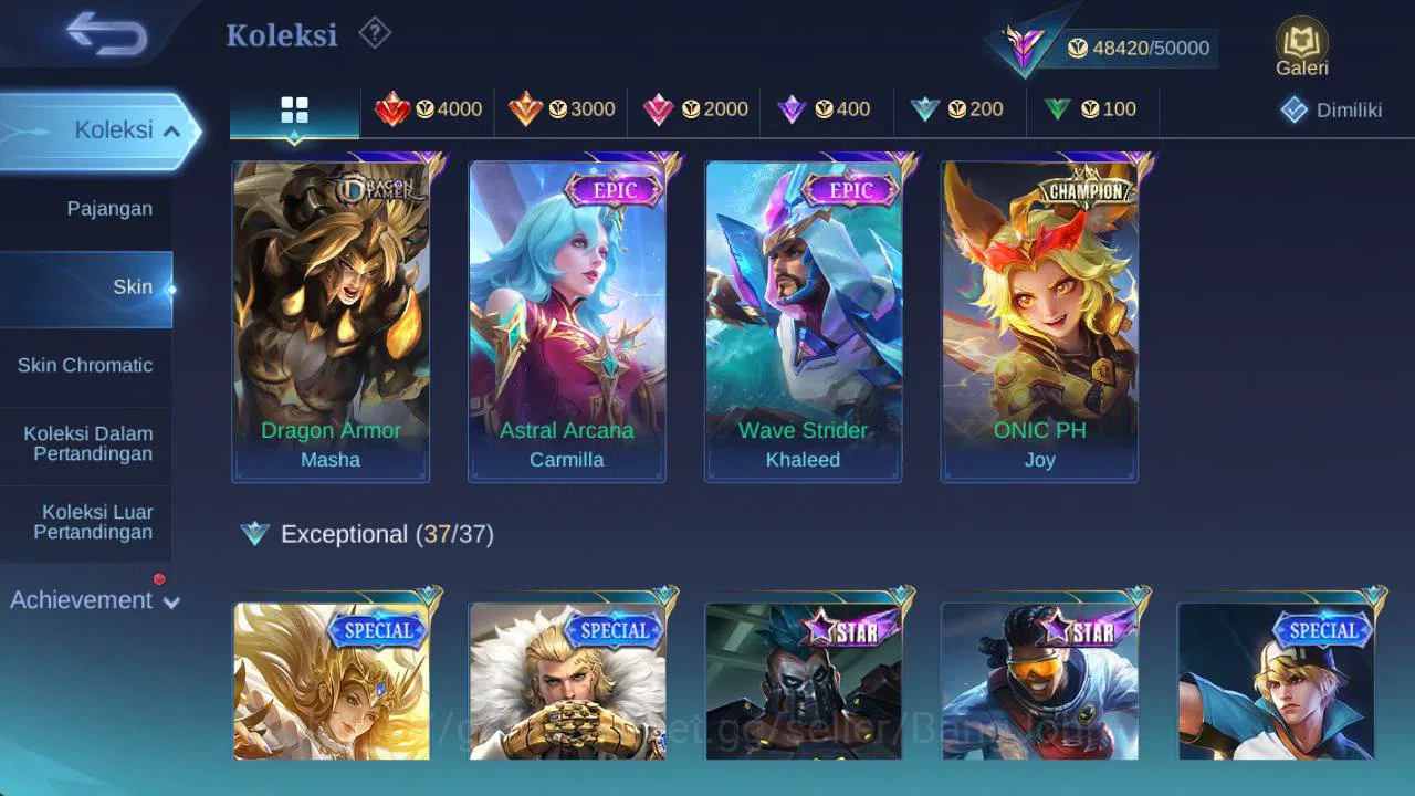 Mobile Legends: Bang Bang Accounts Skin 196, Hero 125 CC YSS, Lborn alucard, Venom GS image 11