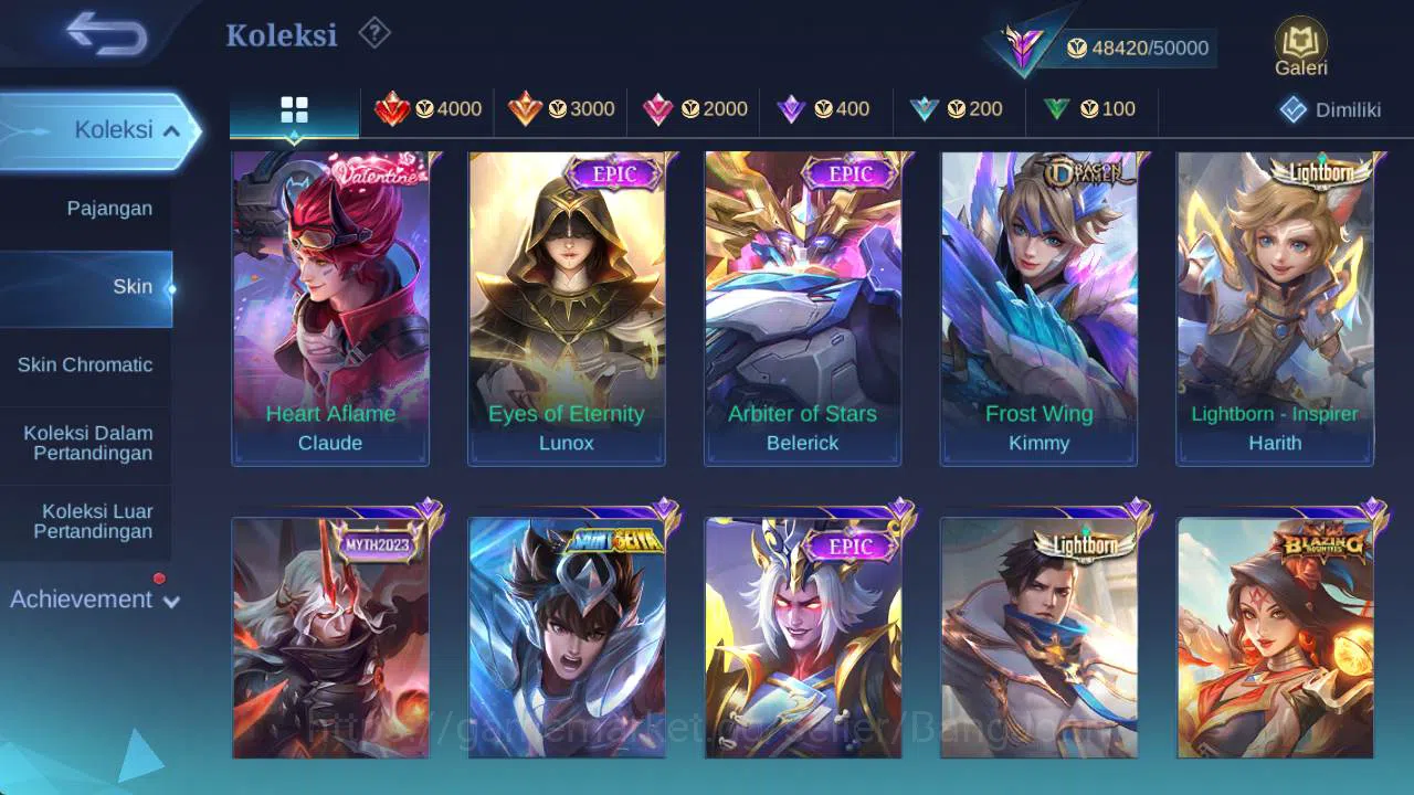 Mobile Legends: Bang Bang Accounts Skin 196, Hero 125 CC YSS, Lborn alucard, Venom GS image 12