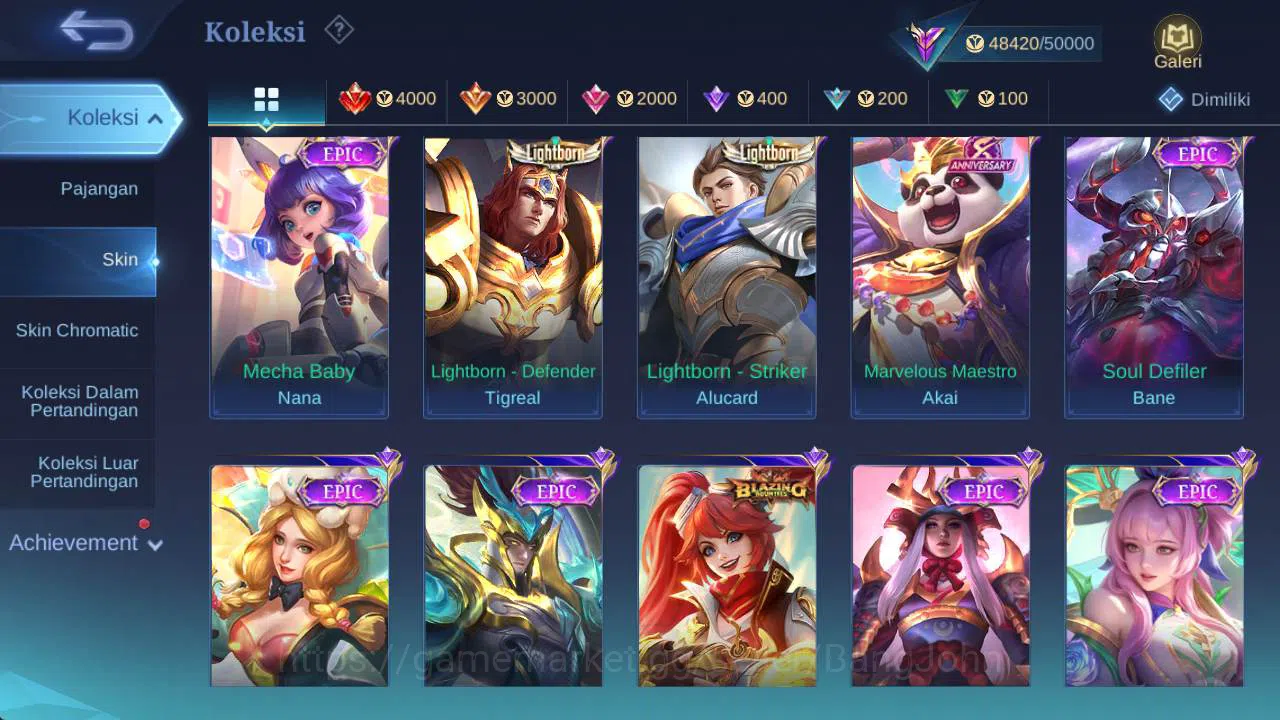 Mobile Legends: Bang Bang Accounts Skin 196, Hero 125 CC YSS, Lborn alucard, Venom GS image 14