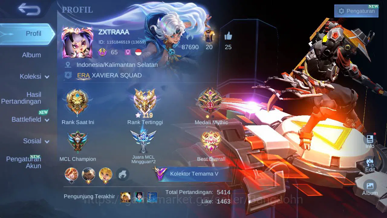 Mobile Legends: Bang Bang Accounts Skin 196, Hero 125 CC YSS, Lborn alucard, Venom GS image 2