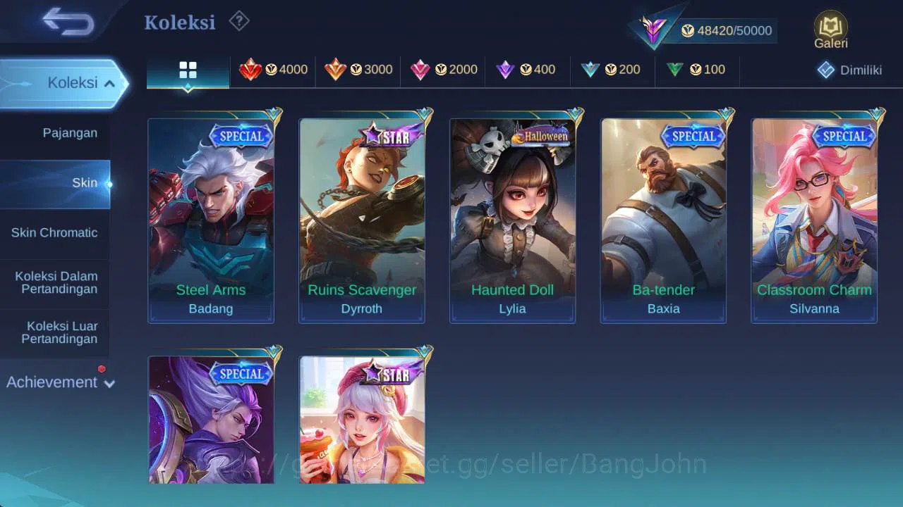 Mobile Legends: Bang Bang Accounts Skin 196, Hero 125 CC YSS, Lborn alucard, Venom GS image 7