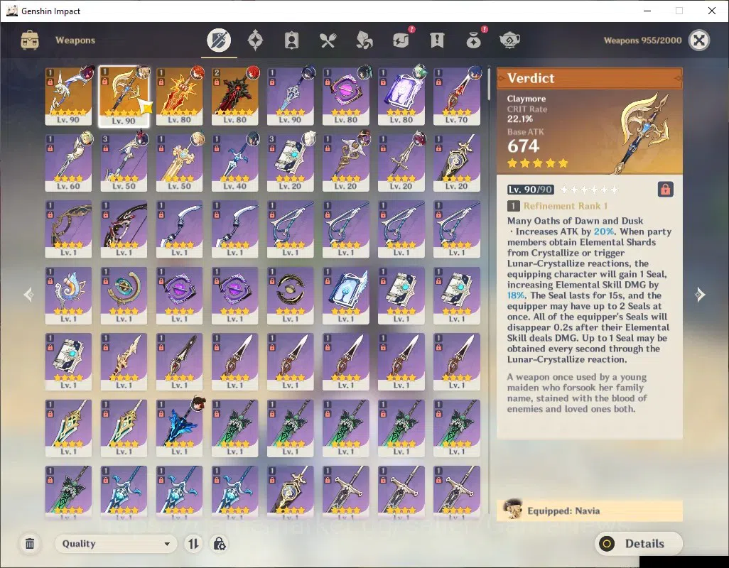 Genshin Impact Accounts AMERICA|AR 55|6 Limited + 4 (*5Weap)|[Mavuika,Navi image 13