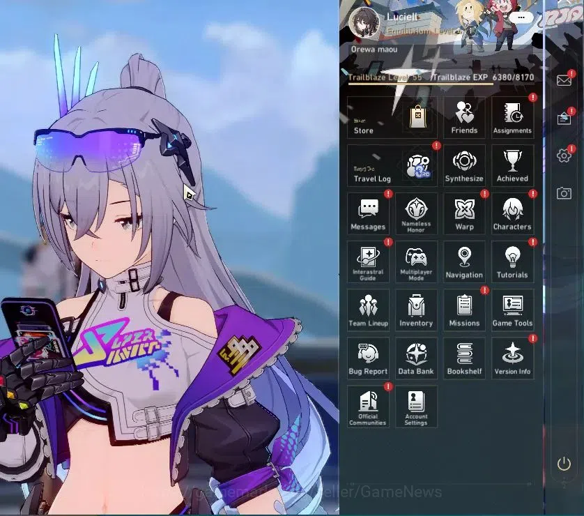 Honkai Star Rail Accounts Others Asia|TL 55|5 Limited| Mydei+Sign,Silver Wolf 999,Robin,Ruan Mei |MC Female|Take Mail|Check 1