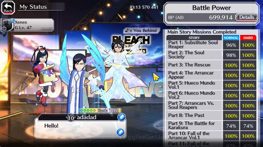 Bleach: Brave Souls Accounts [GLOBAL]50K Orb|Rukia 10th Anniv,Santa Society(Gis image 3