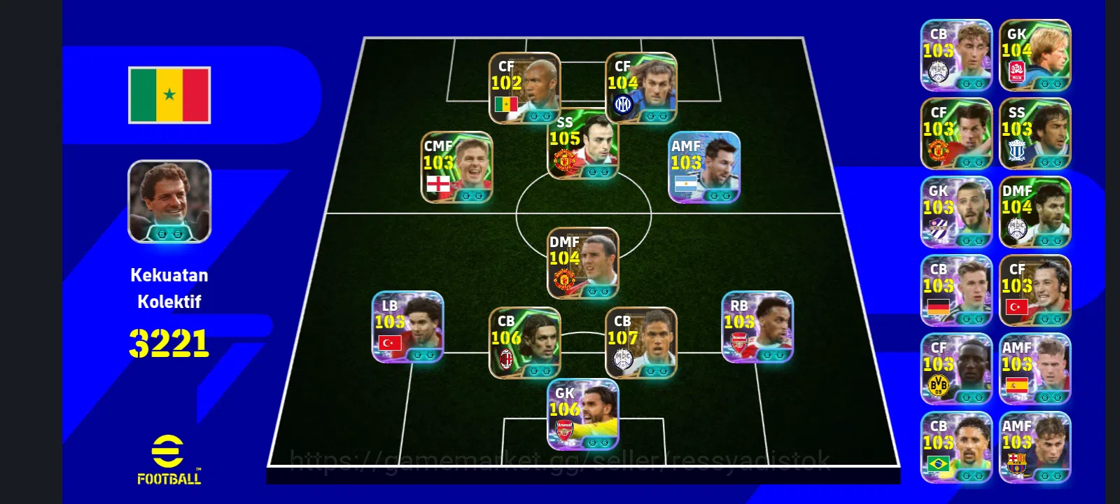 eFootball Accounts Legends & Iconic Players EFOOTBALL 2026 | LEGEND VARANE, EPIC MALDINI,JOHN OSEA,C VIERI,DAVID RAYA,S 1