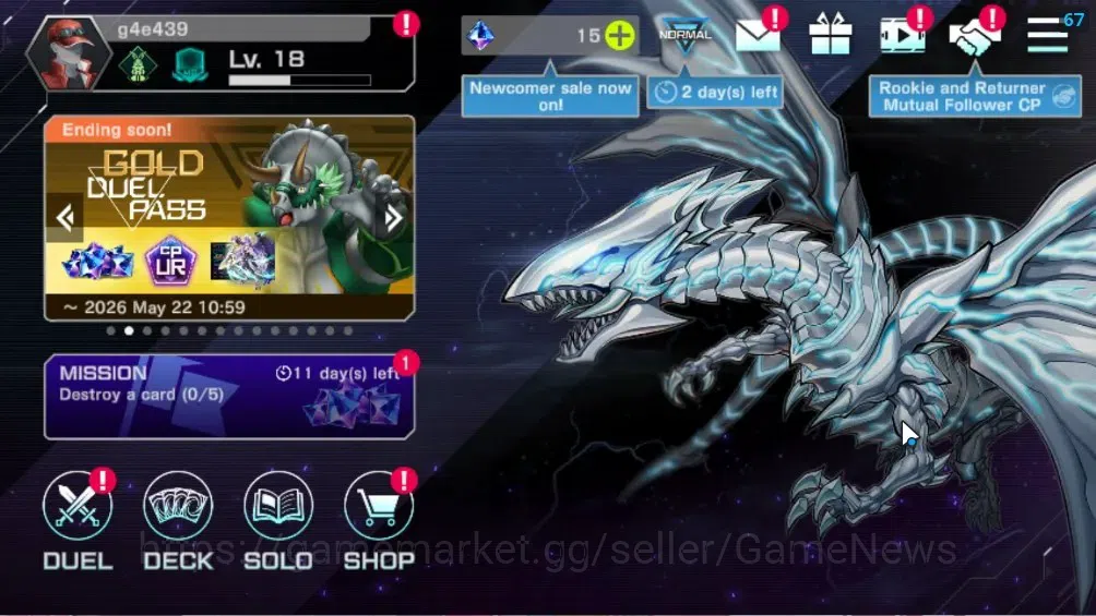 Yu-Gi-Oh! Master Duel Accounts Android|Lv 18|20 Deck|VSK9,Yummys,ElfNote,Kewl,Dra image 1