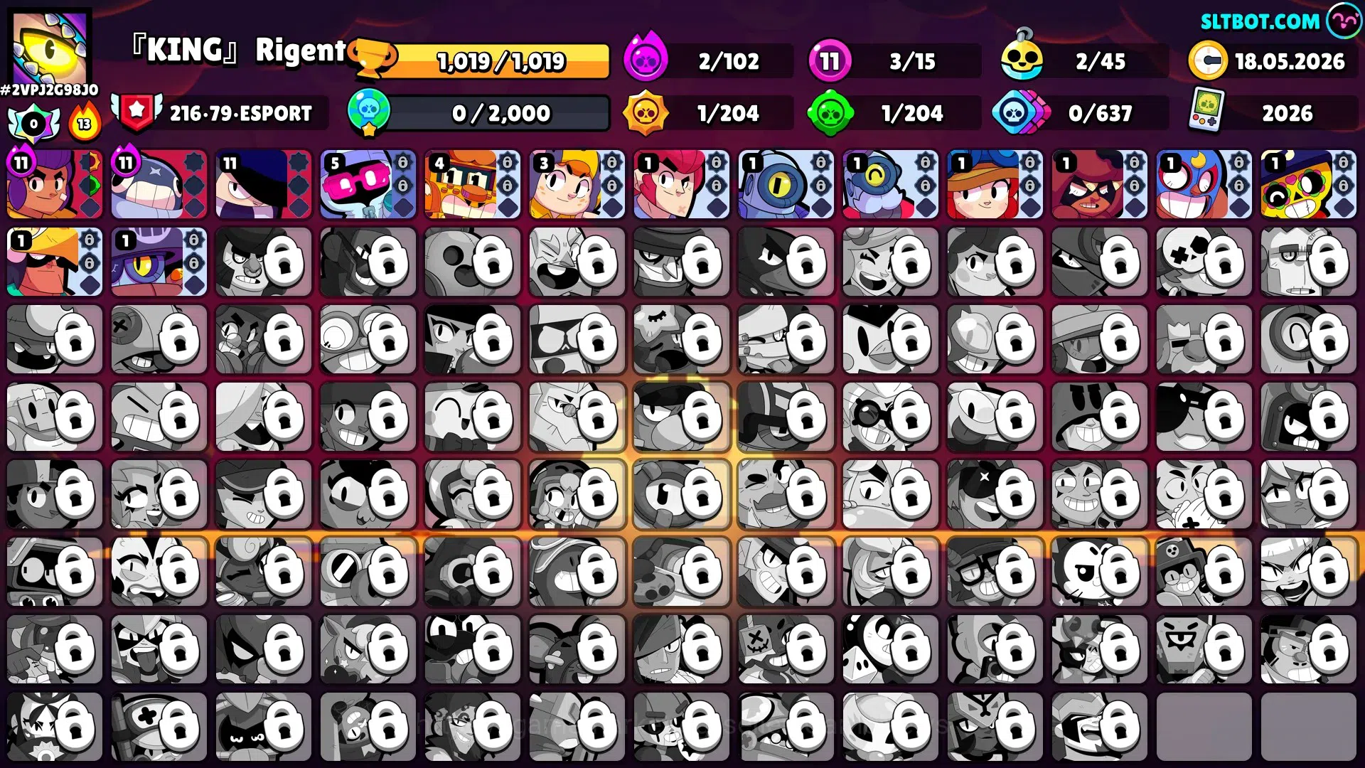 Brawl Stars Accounts 1019 Trophy|15 Brawlers 3 Max Lvl [Edgar,Tick,Shel image 1