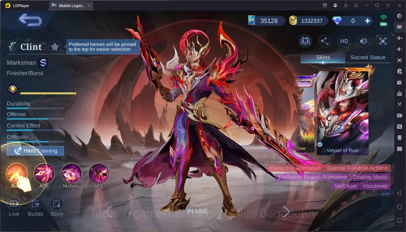 Mobile Legends: Bang Bang Accounts Global|Hero 132|Skin 309|Renowned|KOF Karina|Soul  image 17