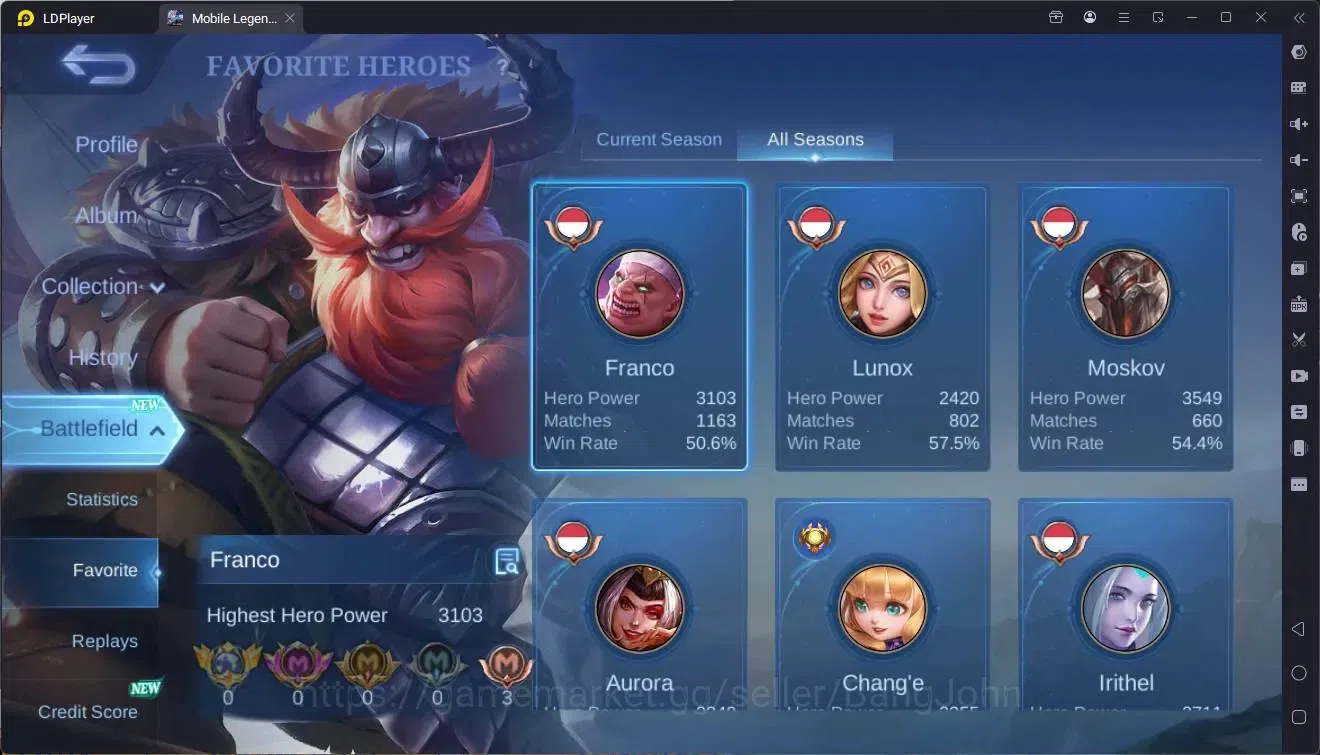 Mobile Legends: Bang Bang Accounts Global|Hero 132|Skin 309|Renowned|KOF Karina|Soul  image 4