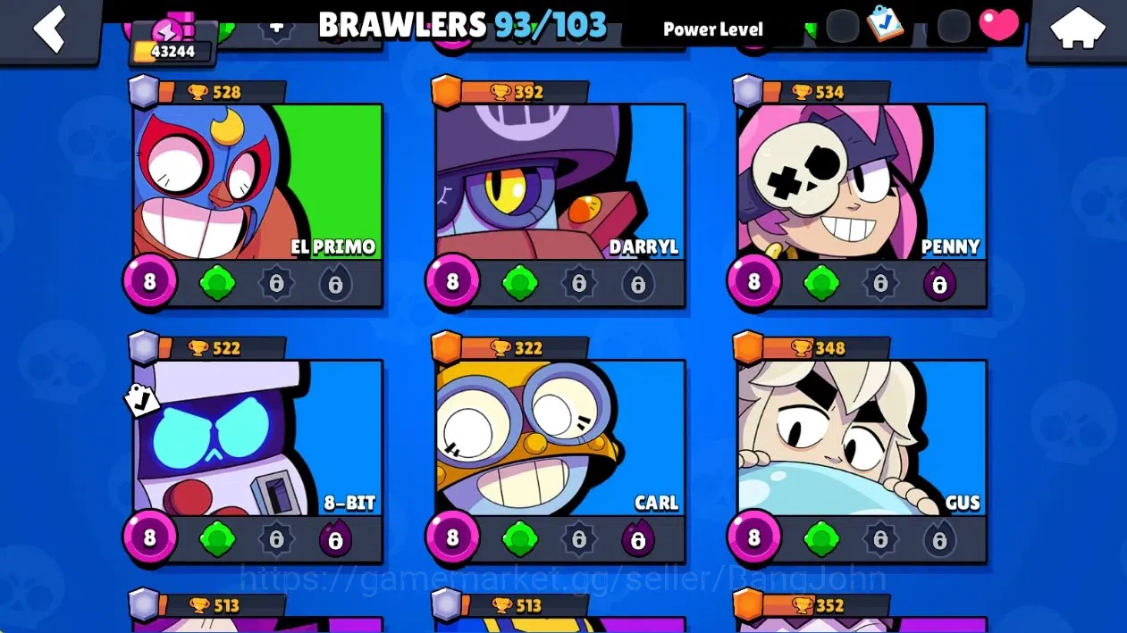 Brawl Stars Accounts Global|43244 Thropy|93 Brawlers-25 Max Lvl|24 Hype image 12