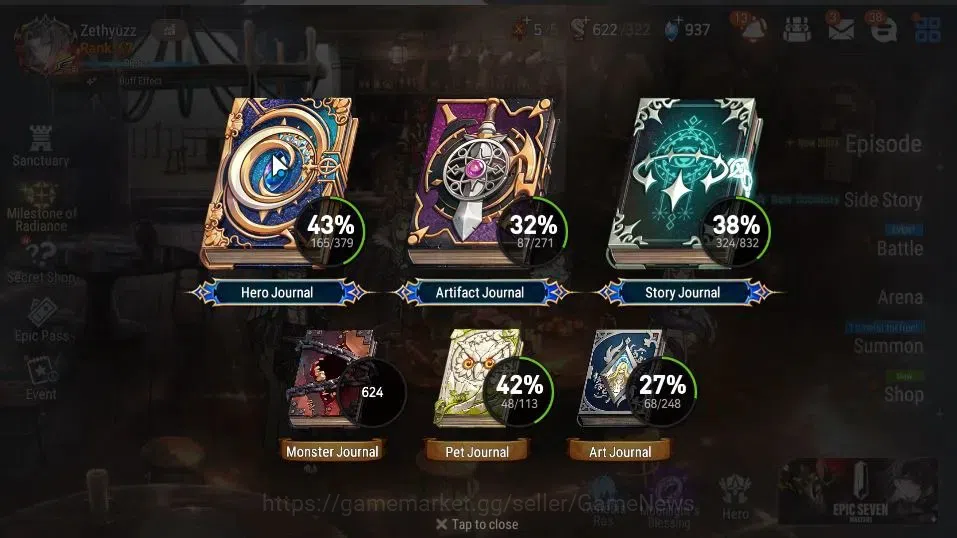 Epic Seven Accounts High-End GLOBAL|UnVerif|11 ML(Salome,LOTScales,RoLight,Zio,SE Celine,Etc)+Rinak[SPD,Setsuka,TA Coli,AS 3
