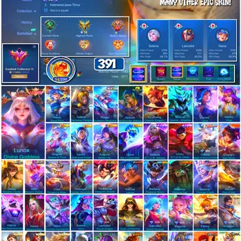 Mobile Legends: Bang Bang Collector #3905 | 391 Skins | Legend Lunox | Collector Nana  image 1