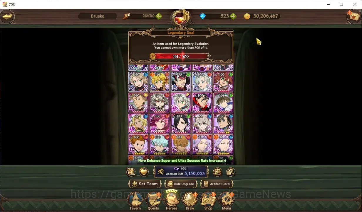 The Seven Deadly Sins: Grand Cross Accounts Endgame Asia|5,1M CC|161 LS +523 DM|6 LR+10 UR+FullCollab Gachia|NMeli6/6,A 1