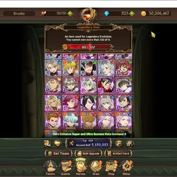 The Seven Deadly Sins: Grand Cross Accounts Endgame Asia|5,1M CC|161 LS +523 DM|6 LR+10 UR+FullCollab Gachia|NMeli6/6,A