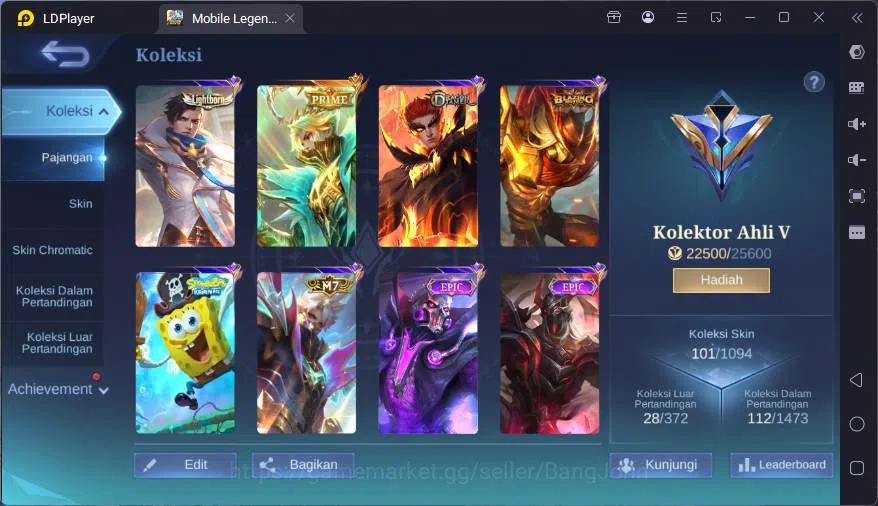Mobile Legends: Bang Bang Accounts GLOBAL|Hero 84|Skin 101|Prime Granger,SB Cyclops,B image 18