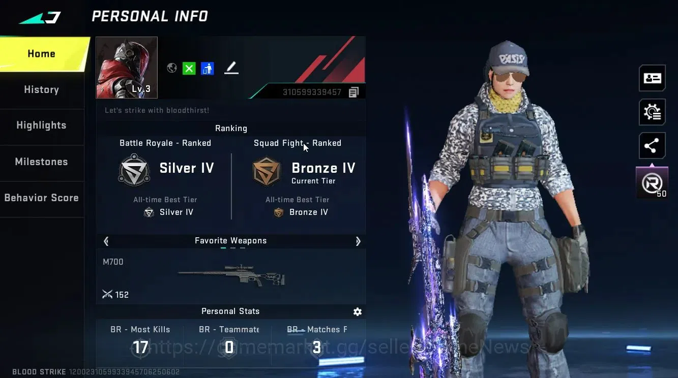 Blood Strike Accounts ASIA|ULTRA Striker[ZERO-Agent Zero,Gold Stash Vouc image 15