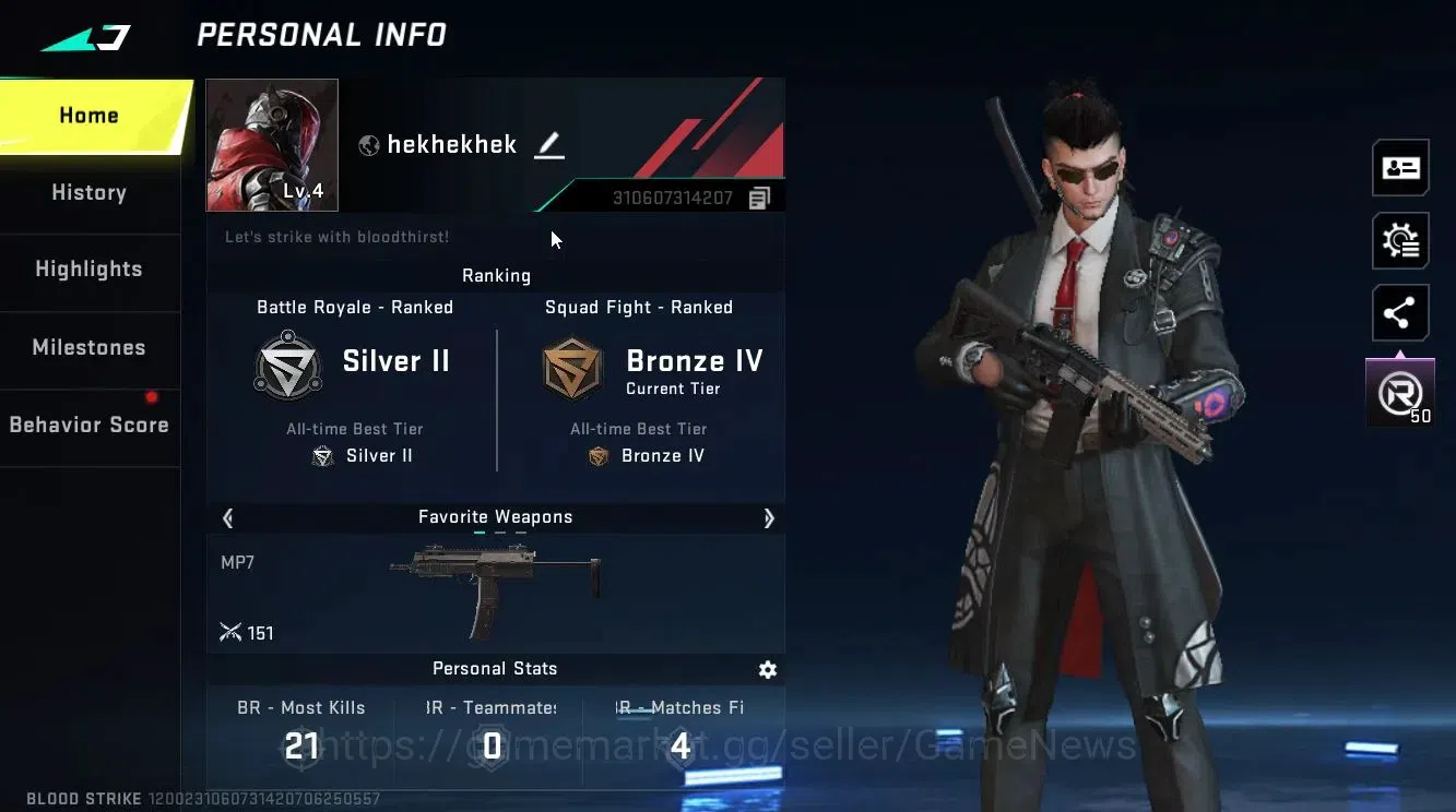Blood Strike Accounts ASIA|ULTRA Striker[ZERO-Agent Zero,Gold Stash Vouc image 2