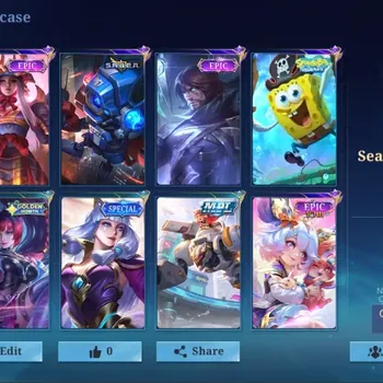 Mobile Legends: Bang Bang Accounts Collector Global|86 Skin|Seasoned|Spongebob,Epic Freya Roger Nana,SABER Cyclops,MPL