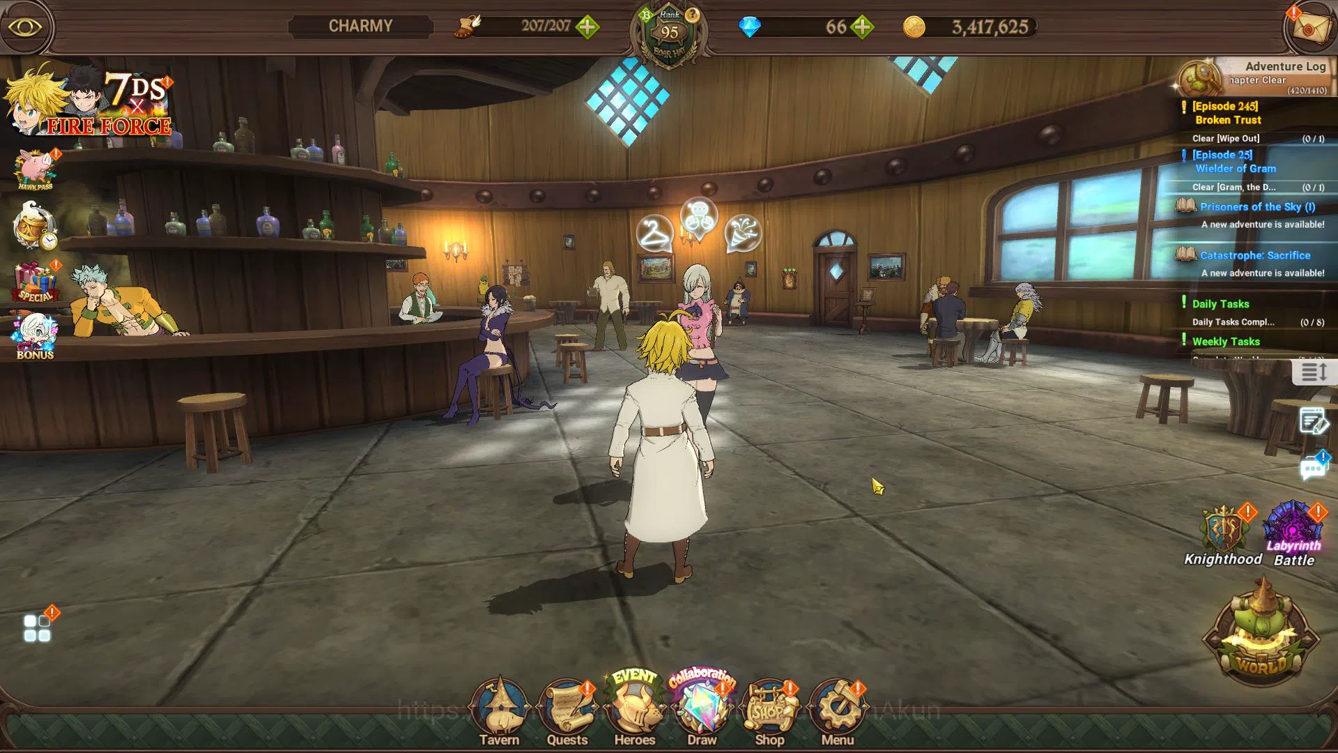 The Seven Deadly Sins: Grand Cross Midgame Asia|4,1M CC|3 LR+9 UR+Collab Fire Froce,TOG+60 LS image 1