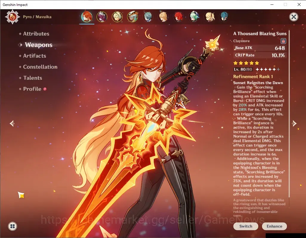 Genshin Impact Accounts ASIA|AR 41|BD Unset|2 Limited +1(*5 Weapon)|Mavuik image 3