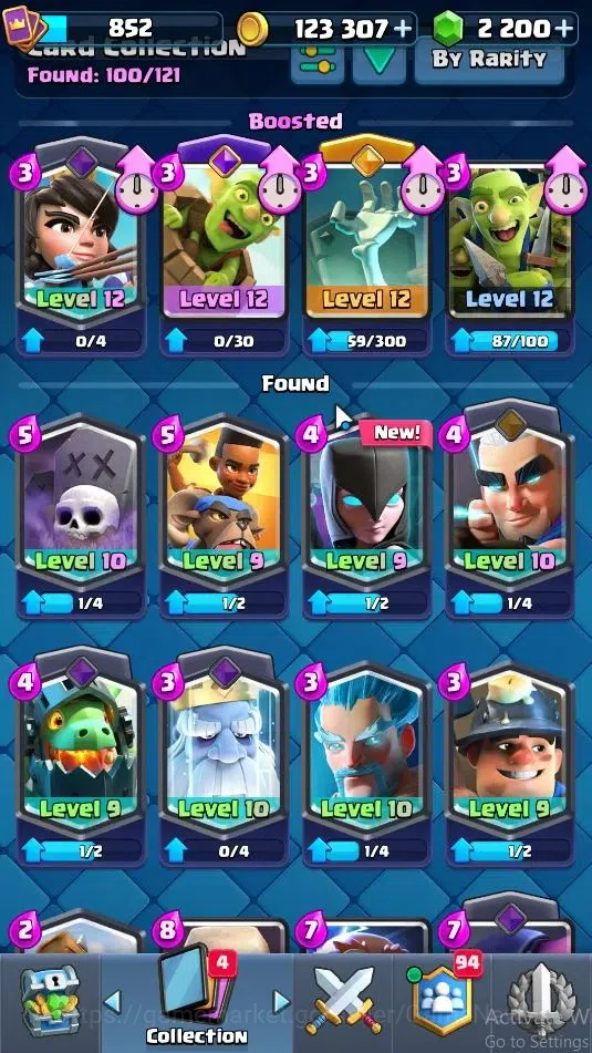 Clash Royale Accounts High-End Lv 852|KTL 12|Trophy 5487|Card 100/121|2 Hero,4 EVO 10 Legendary 31 Epic 30 Rare 29 Common|4 14
