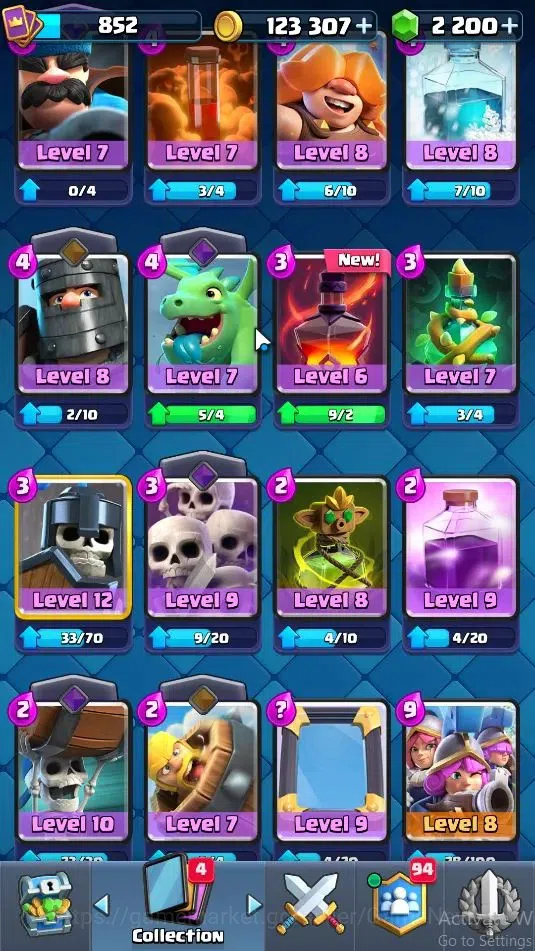 Clash Royale Accounts High-End Lv 852|KTL 12|Trophy 5487|Card 100/121|2 Hero,4 EVO 10 Legendary 31 Epic 30 Rare 29 Common|4 16