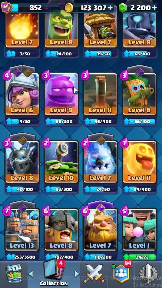 Clash Royale Accounts High-End Lv 852|KTL 12|Trophy 5487|Card 100/121|2 Hero,4 EVO 10 Legendary 31 Epic 30 Rare 29 Common|4 18