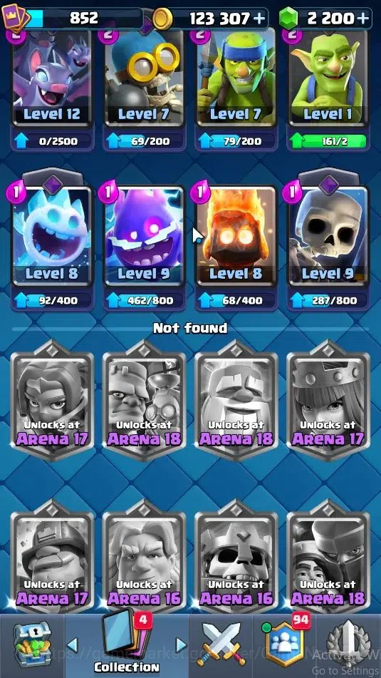 Clash Royale Accounts High-End Lv 852|KTL 12|Trophy 5487|Card 100/121|2 Hero,4 EVO 10 Legendary 31 Epic 30 Rare 29 Common|4 20