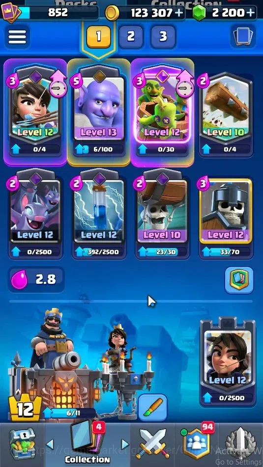 Clash Royale Accounts High-End Lv 852|KTL 12|Trophy 5487|Card 100/121|2 Hero,4 EVO 10 Legendary 31 Epic 30 Rare 29 Common|4 4