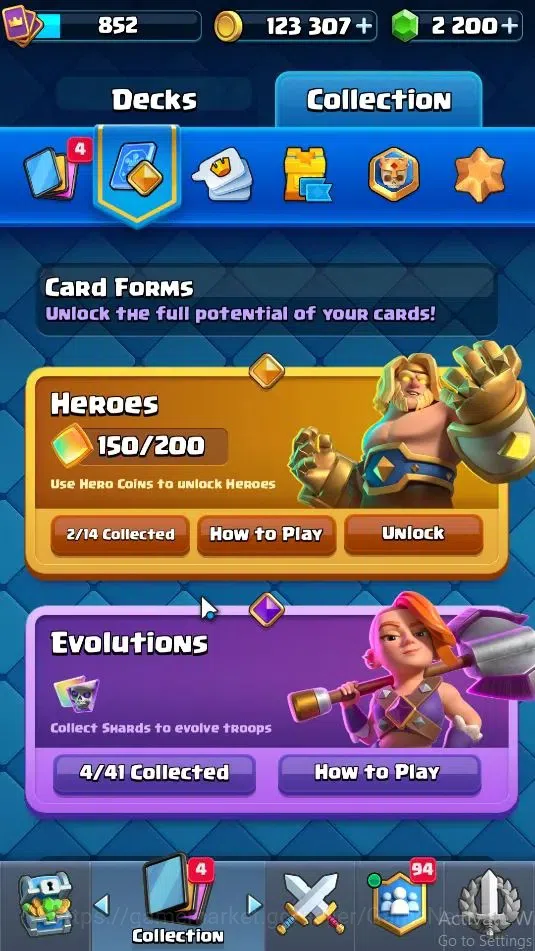 Clash Royale Accounts High-End Lv 852|KTL 12|Trophy 5487|Card 100/121|2 Hero,4 EVO 10 Legendary 31 Epic 30 Rare 29 Common|4 5