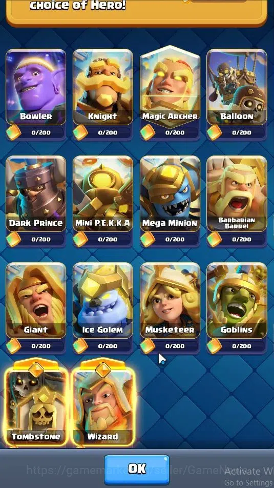 Clash Royale Accounts High-End Lv 852|KTL 12|Trophy 5487|Card 100/121|2 Hero,4 EVO 10 Legendary 31 Epic 30 Rare 29 Common|4 6