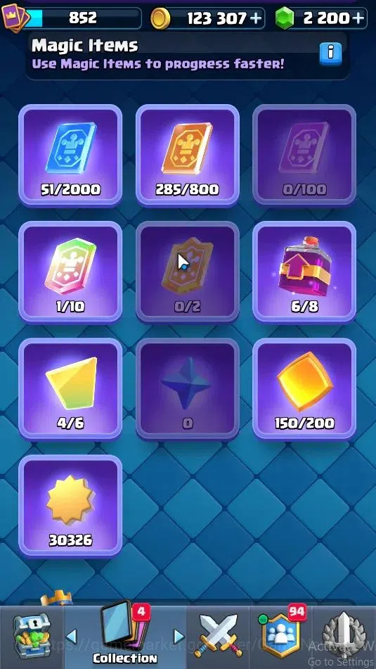 Clash Royale Accounts High-End Lv 852|KTL 12|Trophy 5487|Card 100/121|2 Hero,4 EVO 10 Legendary 31 Epic 30 Rare 29 Common|4 7