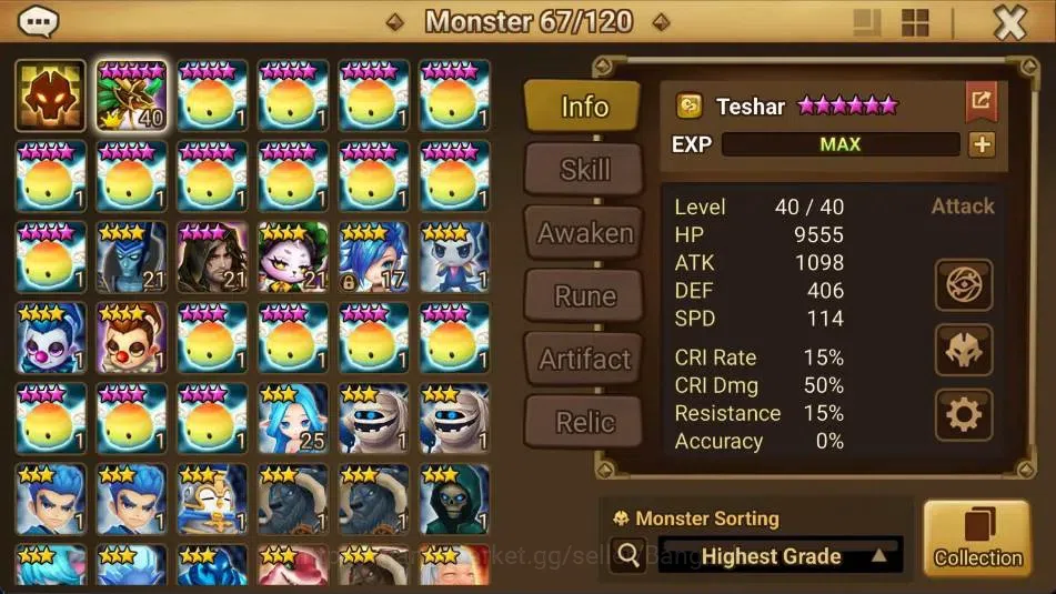 Summoners War: Sky Arena Accounts GLOBAL | NB 5 TESHAR,Starter Gacha 115 12Y+160 11Y image 2