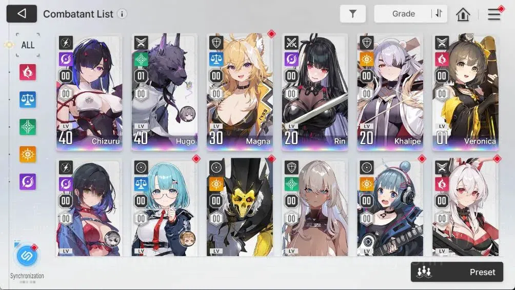 Chaos Zero Nightmare Accounts ASIA|LV43 | Chizuru LV40 6* | Hugo LV40 4*+Magna LV30 4* | 4.23M Gold 729 Blue Crystal 58 11