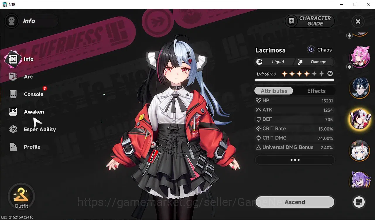 Neverness to Everness Accounts GLOBAL SEA|HL 43|TL 28|8 S-Class 3 Limited 7