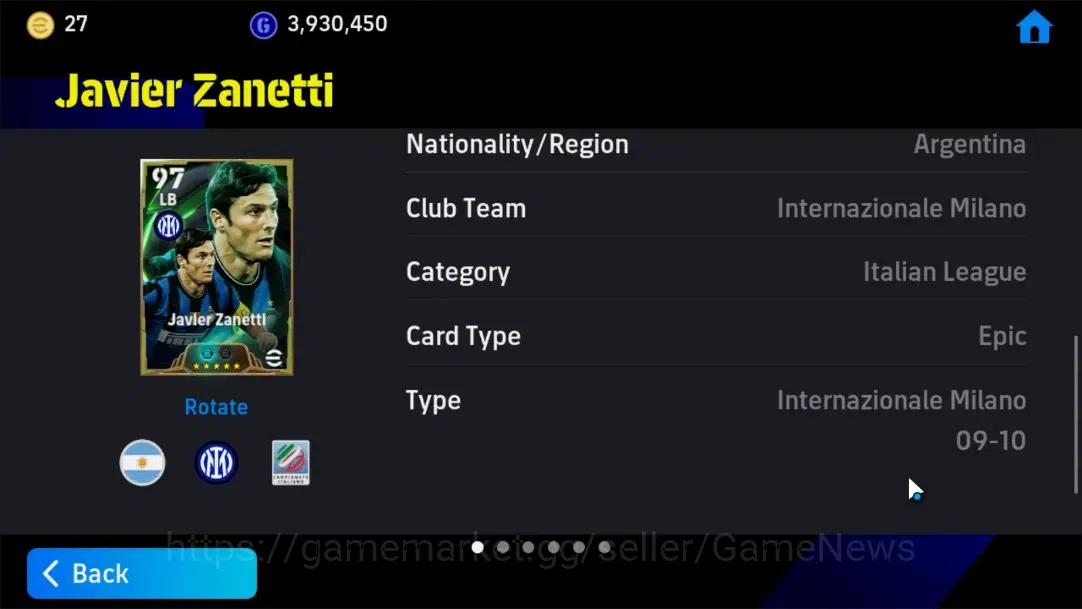 eFootball Accounts Android|Epic Marco Van Basten,Javier Zanetti,Micha image 14