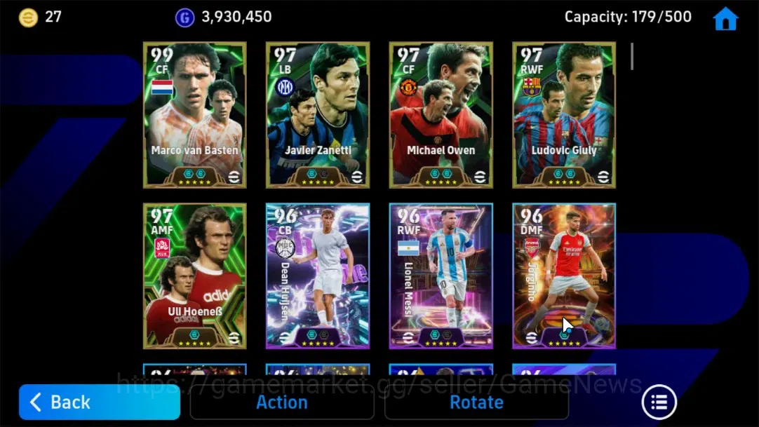 eFootball Accounts Android|Epic Marco Van Basten,Javier Zanetti,Micha image 5