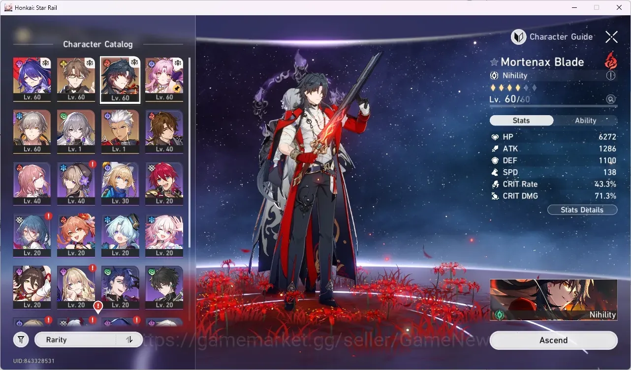 Honkai Star Rail Accounts Mid Game Asia |TL 49|4 Limited|1 GCS|Mortenax Blade +Sign, Acheron, Archer, Fu Xuan|4k SJ, 13 1