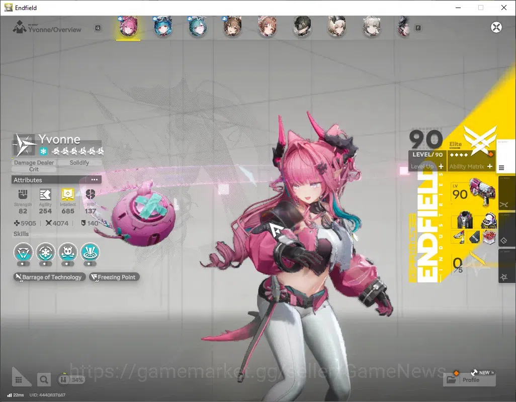 Arknights: Endfield Accounts ASIA|Lv 52|4 SSR (2 Limited) + 8 (*6 Weapon) + 1 Weapon Supply|[Gilberta,Yvonne] + Signature|2k 2