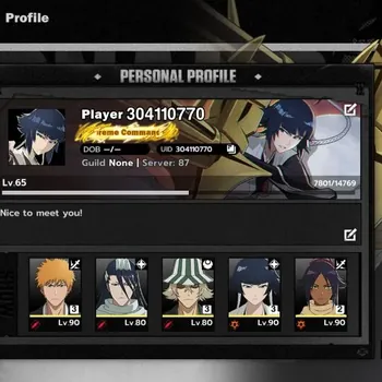 BLEACH: Soul Resonance Accounts Nuverse SEA Lv 65|7 SSR|5