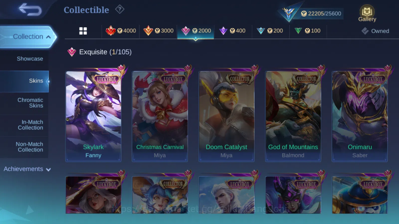 Mobile Legends: Bang Bang Accounts Others Hero 91 | skin 118 | luckybox fanny | epic moskov | spongebob cyclops saber saber 7