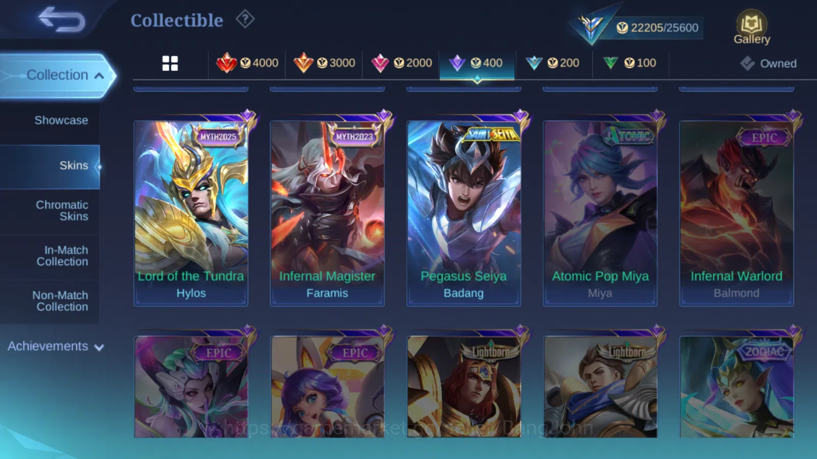 Mobile Legends: Bang Bang Accounts Others Hero 91 | skin 118 | luckybox fanny | epic moskov | spongebob cyclops saber saber 9