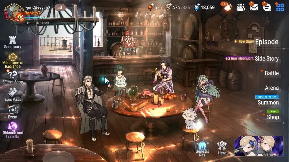 Epic Seven Accounts GLOBAL Unverif|16 ML(NOTOS,NM Luna,ArbiterVildred, image 1