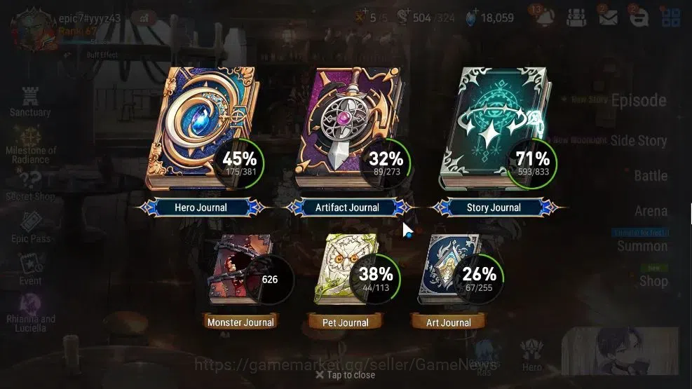 Epic Seven Accounts GLOBAL Unverif|16 ML(NOTOS,NM Luna,ArbiterVildred, image 3