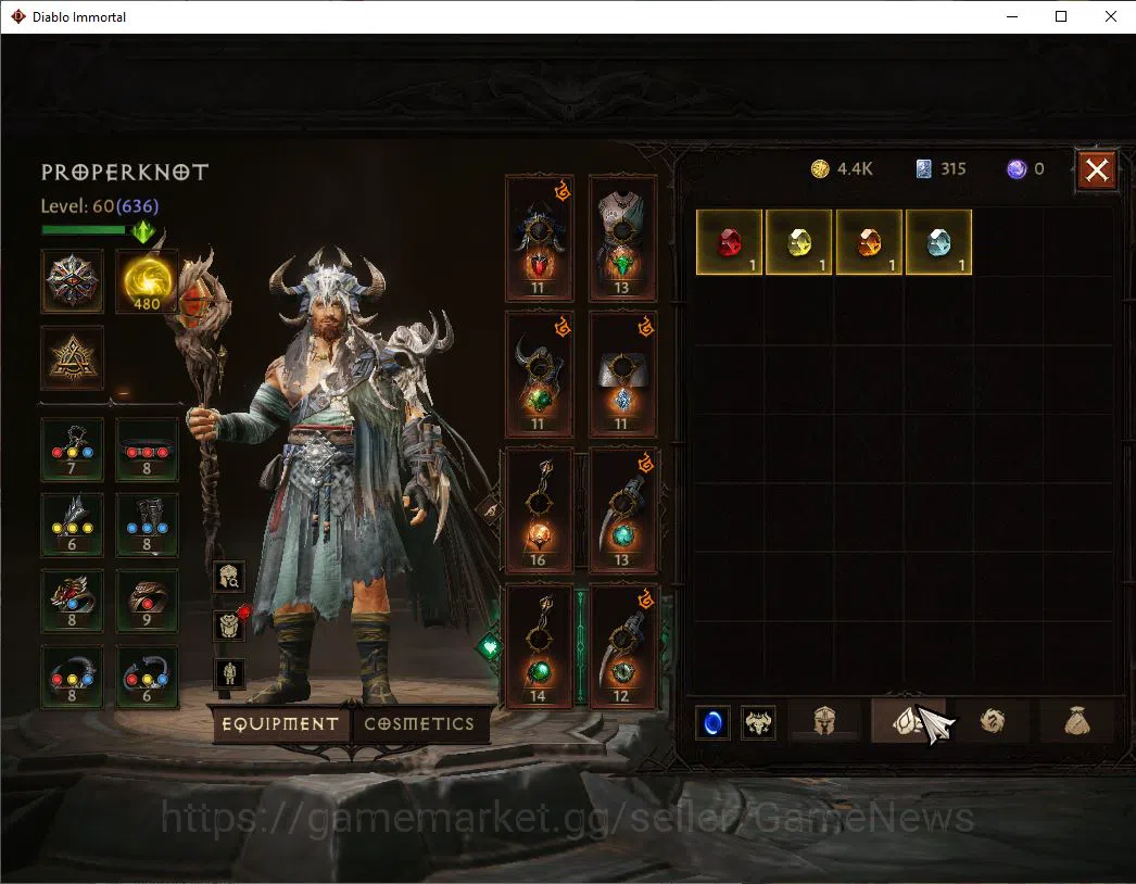 Diablo Immortal Accounts Mid-Tier SA-Malah|Change Server On|Lv60(636)|Druid|CR 36k|Reso 480|Paragon Maledictor|Inferno 6