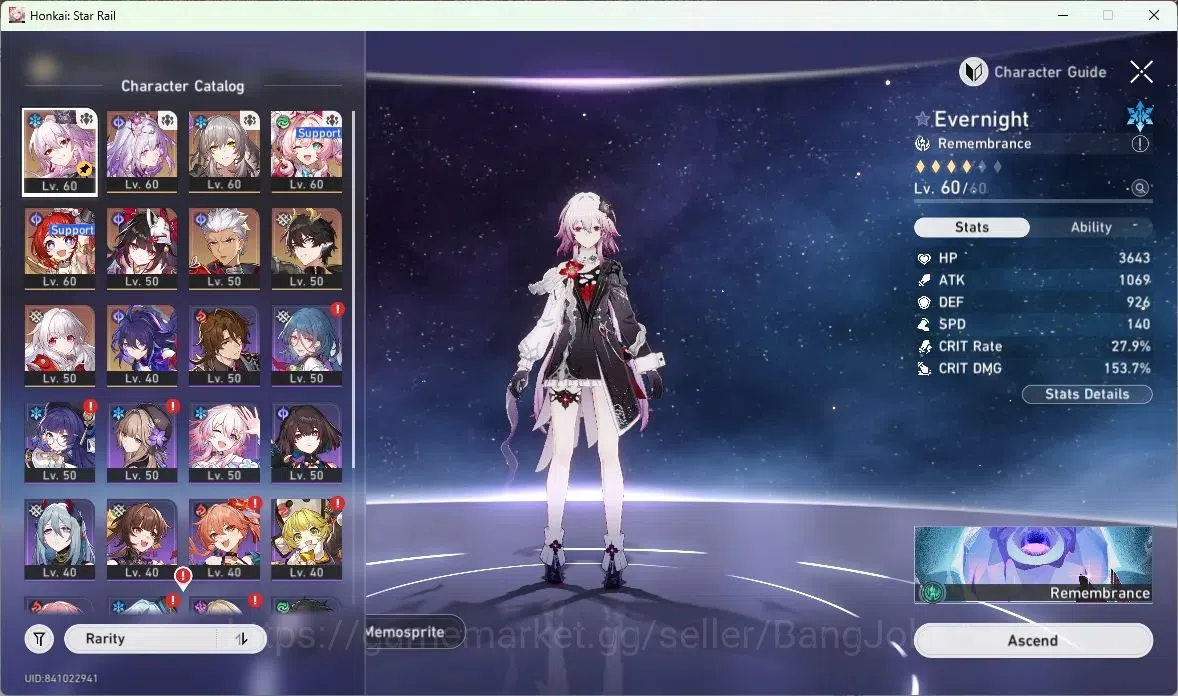 Honkai Star Rail Accounts ASIA|TL 42|6 Limited Char[Castorice+Sign],Evernigh image 3