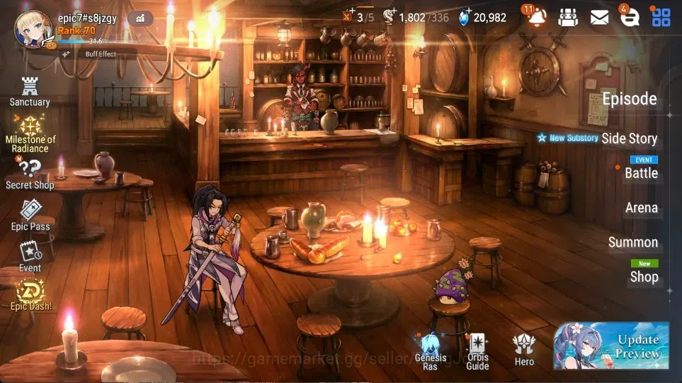 Epic Seven Accounts Starter GlobalUnverif|Starter|18MLlSOTDDiene,SNYulha,LOTscales,BArunka|PoH+BlessON|SS 20,9K|Stigma 1