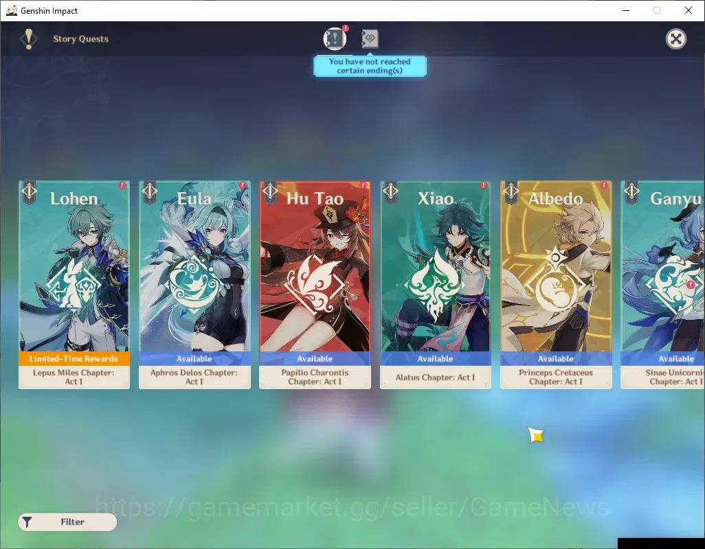 Genshin Impact Accounts ASIA|AR 40|Rate On|1 Limited + 3 (*5 Standard)|Col image 12