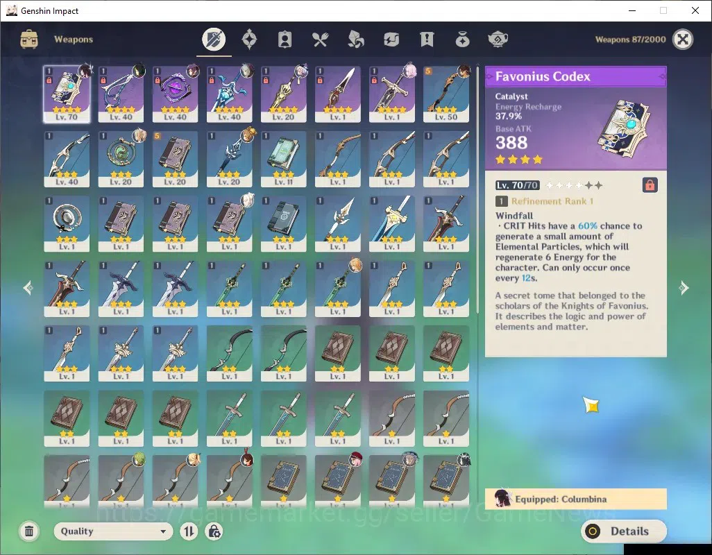 Genshin Impact Accounts ASIA|AR 40|Rate On|1 Limited + 3 (*5 Standard)|Col image 3