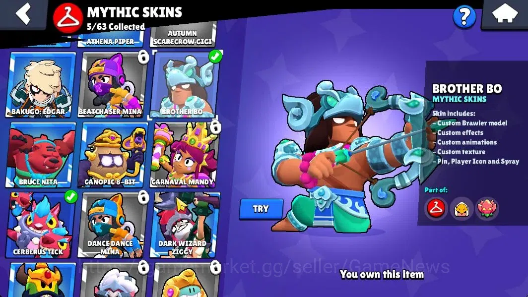 Brawl Stars Accounts 5757 Trophy|47 Brawlers 6 Max Lvl+2 Full Buffie [N image 10